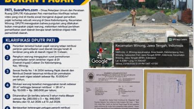 DPUTR Pati Klarifikasi Video Viral, Penarikan pada Warung Maryati Merupakan Retribusi Pemanfaatan Aset Daerah, Bukan Pajak