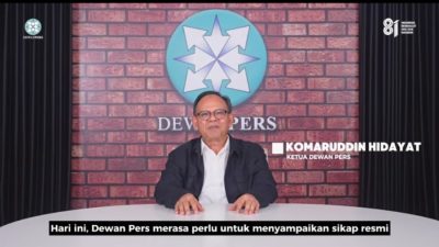 Dewan Pers Keluarkan Pernyataan Sikap, Tegaskan Pentingnya Menghormati Profesi Wartawan