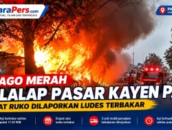 ‎Si Jago Merah Melalap Pasar Kayen Pati, Empat Ruko Dilaporkan Ludes Terbakar